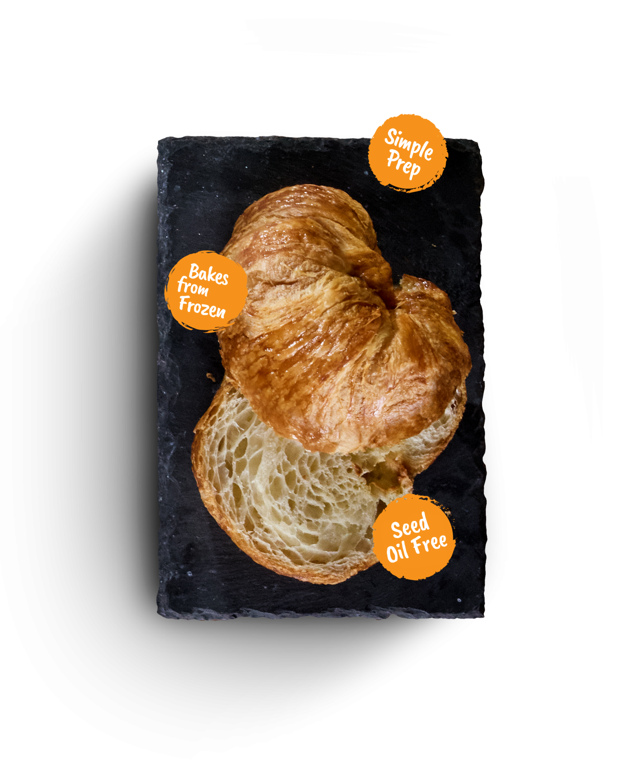 Classic butter croissant on a plate